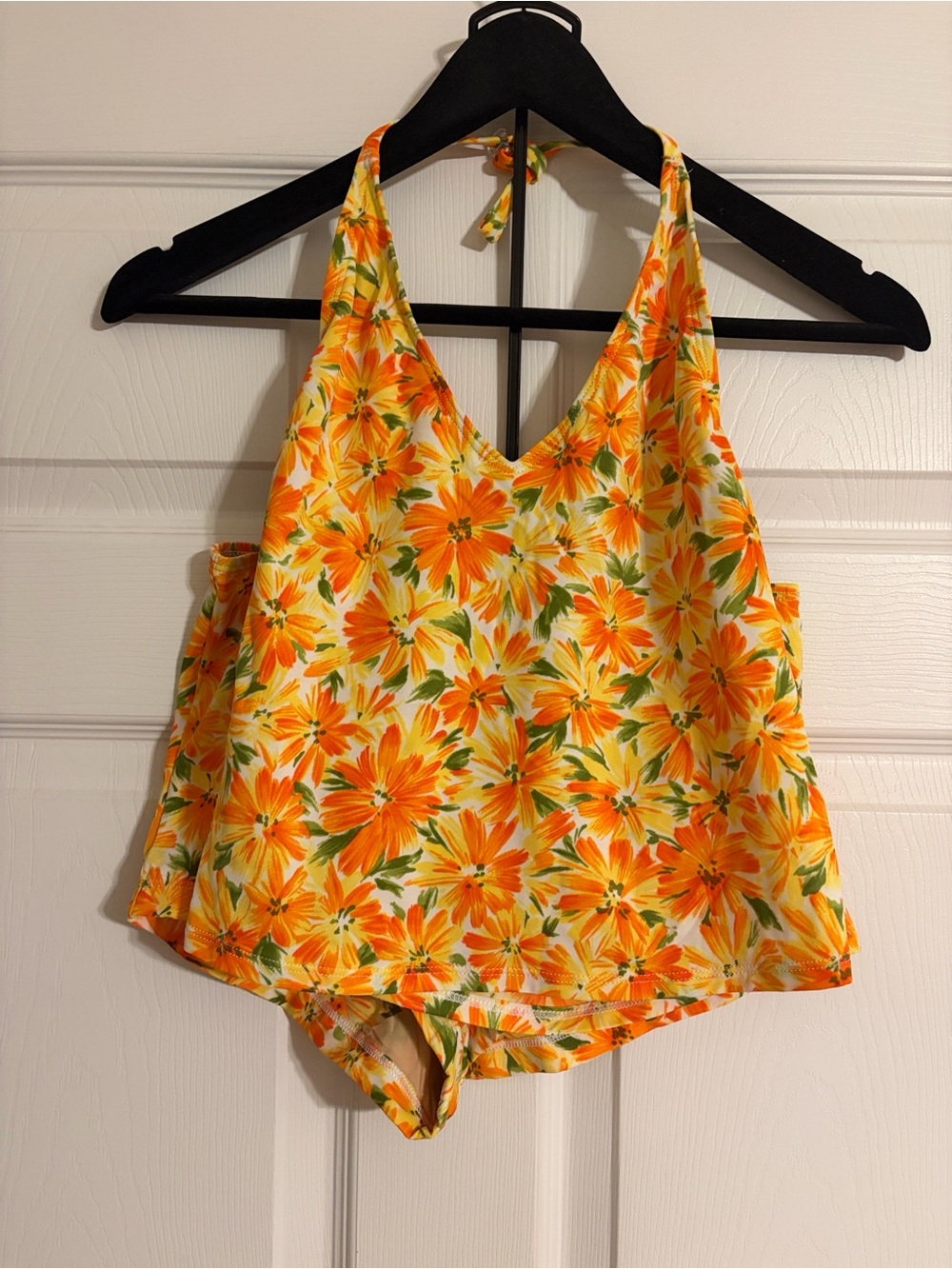 VTG Catalina 2-Piece Tankini Swim Set Retro Flower Power Halter & Boy Shorts